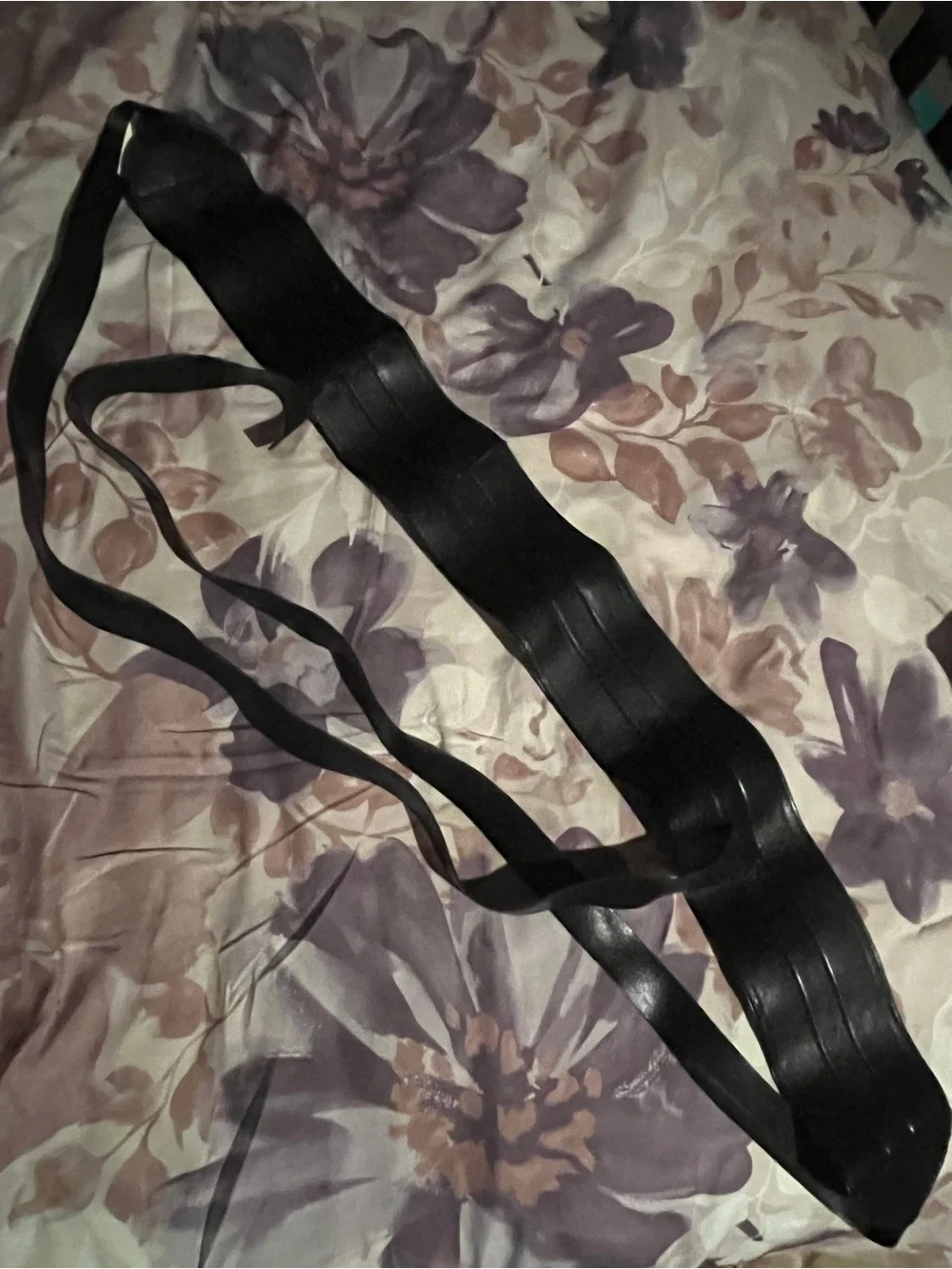 New York & Company Black Wide Waist Belt with Tie Straps